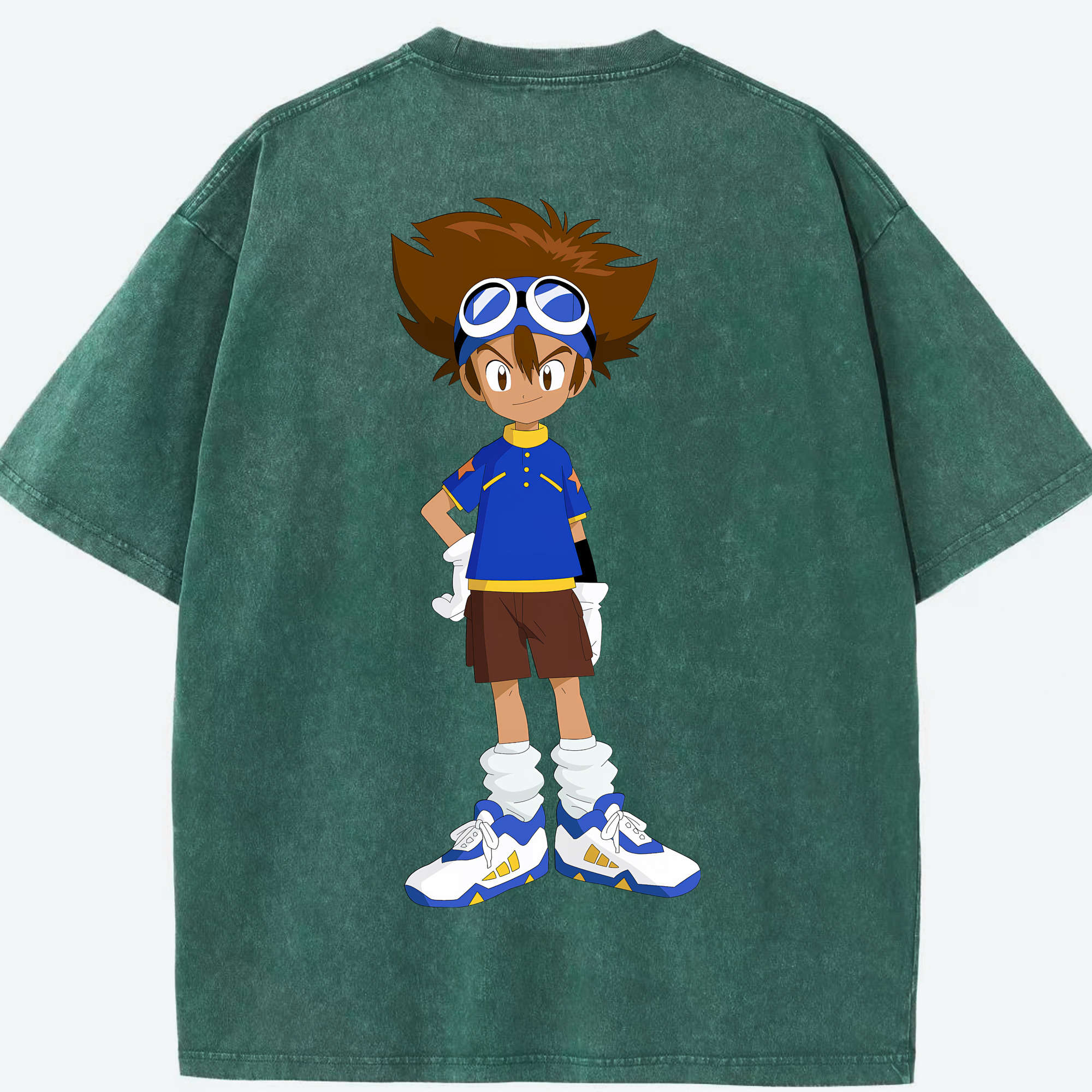 （画像用） Digimon デジタルモンスター/デジモン 綿100% ヴィンテージ風 半袖Tシャツ（背面プリント）